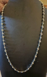 Touchstone Crystal Rhinestone Ann Taylor Silver Chanelle 36" Necklace - Picture 1 of 3