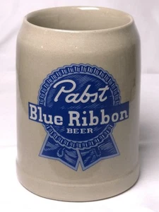 Vintage Pabst Blue Ribbon Beer Stein Mug Pottery Stoneware .5L West Germany - Picture 1 of 6