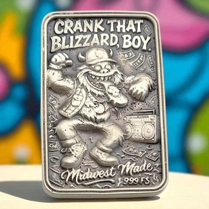 Lingotes Blizzard + Manivela de metales Bubba Grumps que 2,1 oz plata .999 *PROTOTIPO* - Imagen 1 de 13