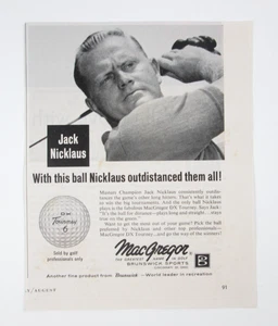 1962 MacGregor DX Tourney 6 Golfball Jack Nicklaus Print Ad - Bild 1 von 1