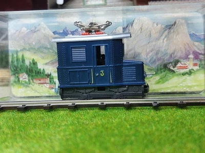 Egger Bahn blaue E-Lok Nr.3 mit Licht, OVP, H0e, Schmalspur - Bild 1 von 4