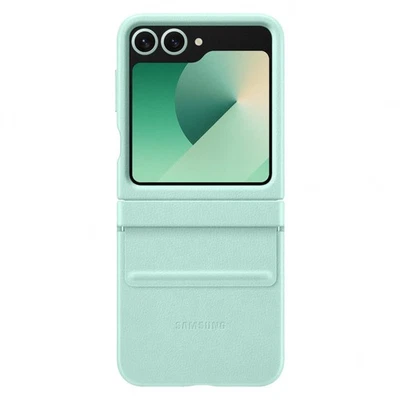 Samsung Galaxy Official Faux Leather Kindsuit Case for Galaxy Z Flip6, Mint Faux - Image 1 of 4