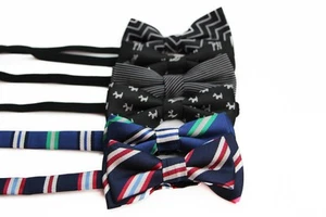 Boys Kids Pre-Tied Cotton Pattern Bow Tie Party Wedding Bowtie - Many Designs - Picture 1 of 21