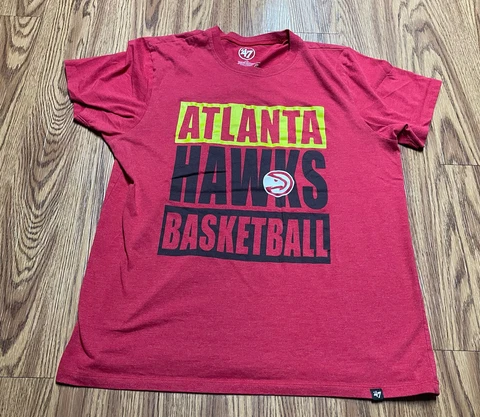 MEN ATLANTA HAWKS ‘47 brand LARGE   Good Condition SHIRT Cover
