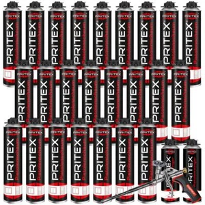 Bauschaum Set 24 x 750 ml Pistolenschaum + 2 Reiniger + Pistole PU Schaum - Bild 1 von 7