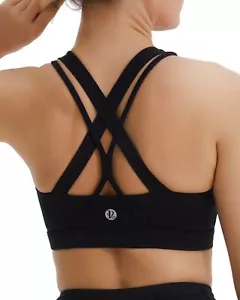 Sports Bras for Women Criss-Cross Back Padded Strappy Sports Bras Medium Supp... - Picture 1 of 6