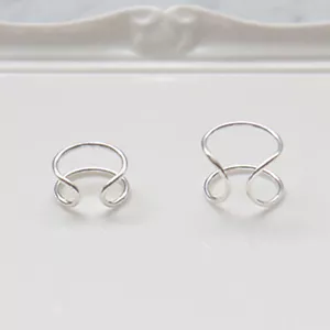 Doppel Ring Damen 50-57 verstellbar echt Sterling Silber 925 schmal DE NEW - Bild 1 von 8