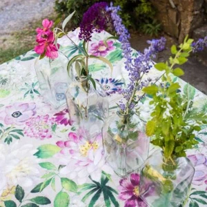 La Vie En Rose Tablecloth - 170 x 270 - 100% Linen Made in Italy - Picture 1 of 3