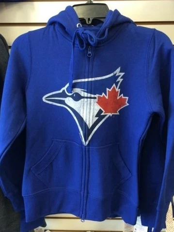 Toronto Blue Jays Small Hoodie MLB Baseball Hoody French Terry Ladies Thumb Hole Cover