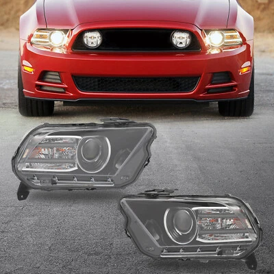 Headlight For 2013-2014 Ford Mustang Black Projector w/LED DRL HID/Xenon Pair Foto 1 de 4