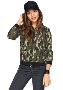 AJC Damen Blouson Jacke Camouflage Army Look Khaki 34 L5152 - Bild 1 von 3