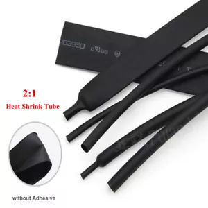 Tubo retráctil térmico negro 2:1 cable envolturas de tubo retráctil térmico - Imagen 1 de 7