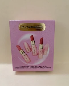 MAC Set Taste of Bubbly Mini Lipstick Kit: Rose 3pc Set .05oz/1.5g Each New - Picture 1 of 4
