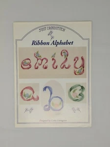 Just Crossstitch Ribbon Alphabet pattern floral ABCs Cathy Livingston letter  - Picture 1 of 3