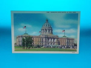 Vintage Postcard MINNESOTA Linen, White Border State Capitol, St. Paul 3A-H25 - Picture 1 of 4