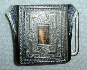 Art Deco era mark; 'SILVER PLATE' w BLUE ENAMEL 'WINGS' *NO monogram - Picture 1 of 4