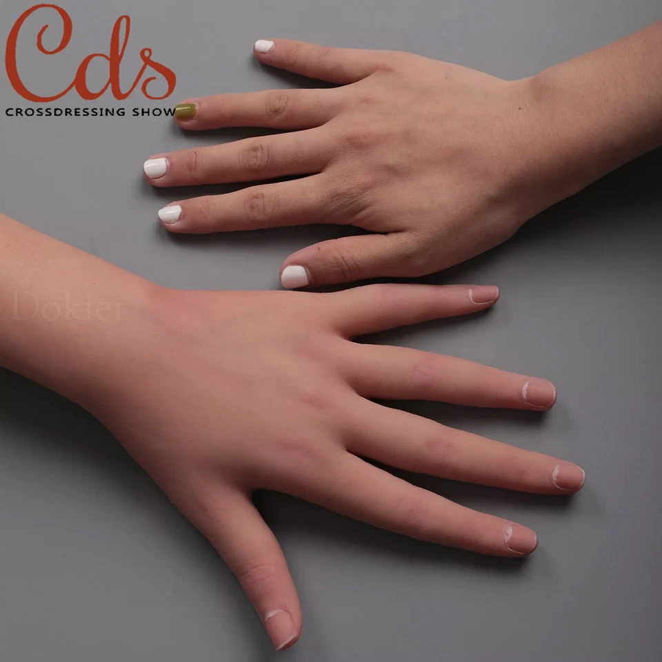 Guantes de silicona realistas de piel de mano para travesti Drag Queen delicados Foto 1 de 4