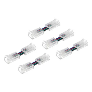 Conectores de tira de luz LED RGB de 4 pines, conector adaptador sin soldadura de 8 mm 5 piezas - Imagen 1 de 4