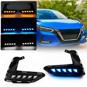 For 2020-2023 Nissan Sentra Front LED Daytime Running Light Driving Fog Lamp DRL - Picture 1 of 16