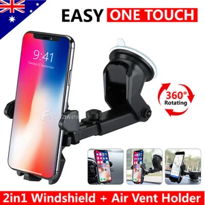 Windscreen Suction Car Phone Holder Universal Air Vent Mount Stand for iPhone 16 - Picture 1 of 12