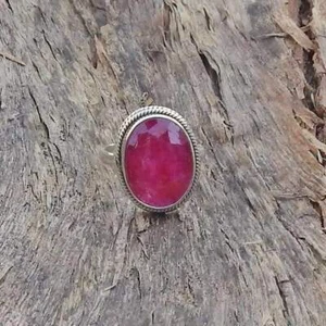 Beauty Ruby Gemstone 925 Sterling Silver Handmade Ring All Size H-51 - Picture 1 of 5