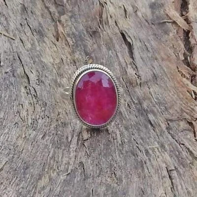 Beauty Ruby Gemstone 925 Sterling Silver Handmade Ring All Size H-51 - Image 1 of 4