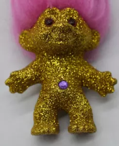 Bambola Troll DAM Edizione Limitata Cavallo Scuro Capelli Rosa Oro Glitter Corpo YY12014 - Foto 1 di 6