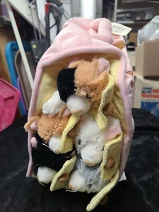 Unipak 12" Plush Pink Dog House Carrying Case w/ 5 6" Puppies New With Tag - Picture 1 of 5