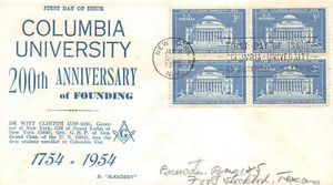 1029 3c Columbia University, Von Ohlen cachet in blue and aqua [25615] - Picture 1 of 1
