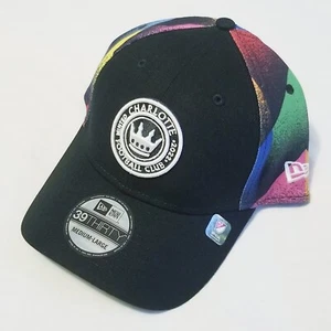 NWT Charlotte FC MLS New Era 39THIRTY Stretch Fit PRIDE Hat MEDIUM-LARGE CLT FC - Picture 1 of 4