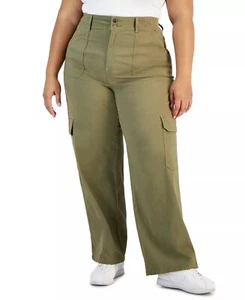 Celebrity Pink CRUSHED OREGANO Women's Plus Size Straight-Leg Cargo Pants, US 16 - Picture 1 of 1
