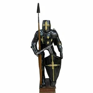 Medieval Knight Brass Wearable Suit Of Armour Crusader Combat Full Body Costume - Picture 1 of 5