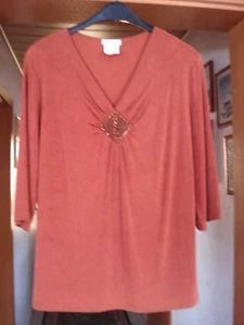 Kim & Co.Festliches Shirt, Gr. L, Farbe: Amber (Bernstein), V-Ausschnitt, neu - Bild 1 von 5