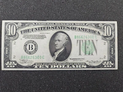 🌟 FR#2006 $10 1934-A Federal Reserve Note NEW YORK DGS Dark Green Seal UNC - Image 1 of 4