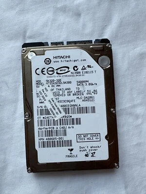 Hitachi HTS543232L9A300 P/N:0A57287 MLC:DA3040 FW:C4FC H339F 320GB 2.5" SATA HDD - Image 1 of 2