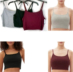 Gap GapBody Cotton Blend Crop Top w/ Shelf Bra Bralette Ch Color Size GPW01042 - Picture 1 of 11