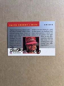 FAITH CHERRY 1992 NFL Pro Line Portraits Wife Autograph Auto card CHIEFS - Picture 1 of 2