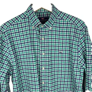 Vineyard Vines Flanell Karo Wal Hemd Herren Medium Kariert Langarm Freizeit - Bild 1 von 5