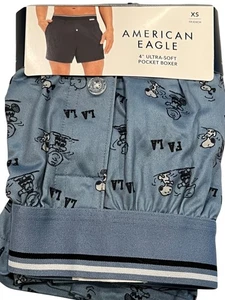 Neu mit Etikett American Eagle ultraweiche Boxer mit Tasche Gr. XS-S-M-L blau Peanuts Snoopy #21 - Bild 1 von 9