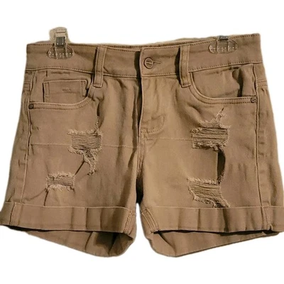 Dollhouse DYLAN Women's Size 3 (28x4) Tan Shorts Distressed Cuffed Summer Shorts - Image 1 of 4