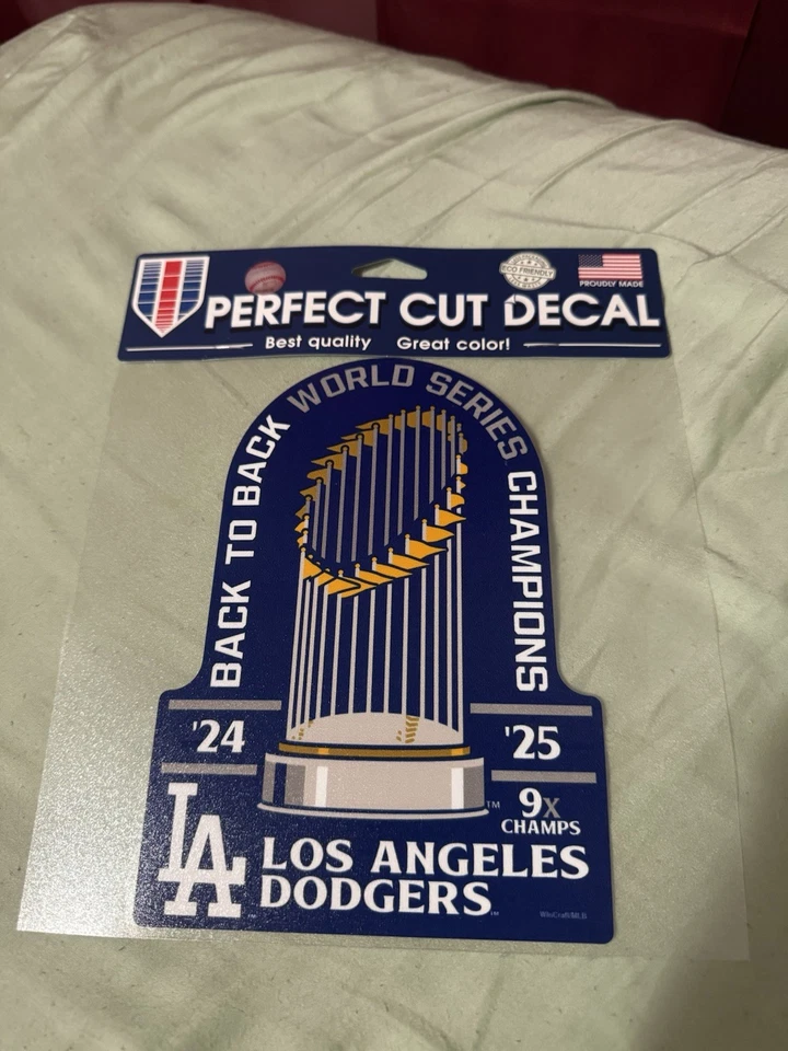 Los Angeles Dodgers 2025 World Series B2B Champions 8x8” Perfect Cut Decal MLB - Image 1 of 1
