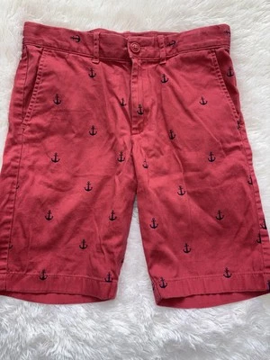 Crewcuts niños talla 14 shorts chinos clásicos rojos con diseño de ancla. Par clásico Foto 1 de 4