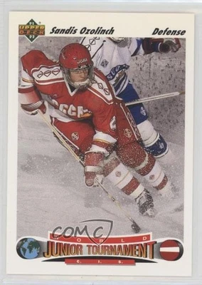 1991-92 Upper Deck UD Logo Hologram Sandis Ozolinsh #661 Rookie RC - Image 1 of 2