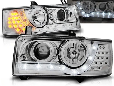 Led Scheinwerfer in chrom kurzer Vorderwagen für VW T4 Bus 1990-2003 - Bild 1 von 4