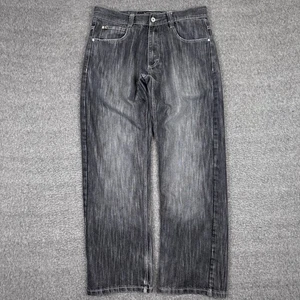 Pantalones de mezclilla Southpole vintage para hombre 34x32 negros holgados grunge skate desgastados descoloridos Y2K - Imagen 1 de 8