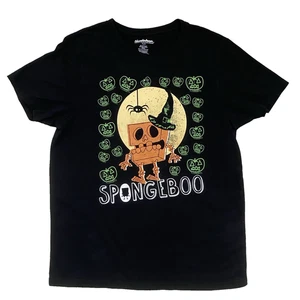 Bob Esponja Boo Pantalones Cuadrados Halloween Calabaza Vintage Retro Hombres Camiseta Grande - Imagen 1 de 7