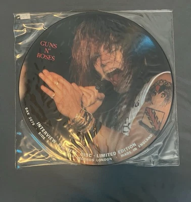 Guns N’ Roses Interview Picture Disc Limited Edition Vinyl LP 1987 UK  BAK-2079 Foto 1 de 4