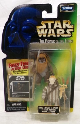 Hasbro Star Wars Power of the Force Ewoks Wicket & Logray 3.75" Figure Set New - Image 1 of 4