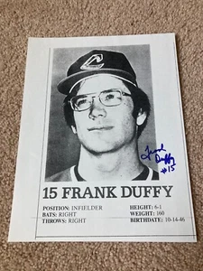 Frank Duffy x2 Signed Autographed 8.5x11 Photos Cleveland Indians - Picture 1 of 8