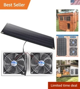 High Airflow Solar Powered Dual Fans for Outdoor Use - 11ft Cable Included - Picture 1 of 8